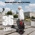 36lb Foldable Electric Wheelchair Adults 350lb 500w 18 5-20 1  Wide Seat 15 Mile
