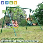 440lbs Heavy Duty Swing Set For Backyard With Frame   2 Swings Kids Outdoor Play