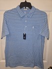 Nwt Johnnie-o Hangin  Out Polo Neese Striped Bondi Blue Kids Size Shirts