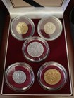 Wwii German Coin Set 1936   1944 In Premium Wood Display Box     5 Genuine Coins