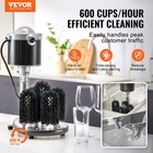 Vevor Electric Glass Washer 5-brush Bar Glass Cleaner 600 Cups h For Wine Glass