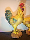 A Pair Of Vintage Crate Prospects Finely Carved Roosters Chickens By Ann