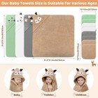 12 Pcs Baby Bath Towels Set For Infants Toddlers  4 Pcs Animal Hooded Baby Towel