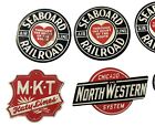 Lot Of 6 Vintage 1950s Tin Mini Railroad Advertising Signs Train Post Cereal