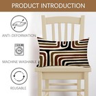 Black Brown Geometric Lumbar Decorative Throw Pillow Cover 12 X 20  