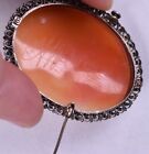 Antique 800 Fine Silver Cameo Beautiful Carving Signed