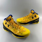 Under Armour Curry 2 Retro Double Bang Men Size 12 Gold Taxi Basketball Shoe New