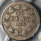 1866 4-m Pcgs F 15 Mexico 10 Centavos Imperio Maximilian Silver Coin  24102703d 