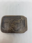 Brass Rainbow Belt Buckle Indiana Metal Craft Vintage 1977 Solid Metal