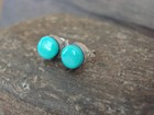 Native American 1 4  Round Turquoise Post Earrings - Siow