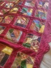 Beautiful Vintage 1949 Signed Crazy Quilt  70  70 Multicolor  Maroon Embroidery