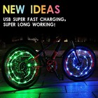 Led Bike Wheel Lights 2-tire Pack Usb Rechargeable Bike Lights With Color-chang
