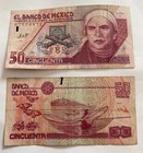 Banco De Mexico N 50 Pesos  Nuevos  Morelos Bank Note  Scarce