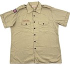 Vtg Boy Scouts Of America Men Adult Sz Xl Official Uniform Shirt Made In Usa