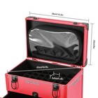Rolling Makeup Train Case Aluminum Cosmetic Case Trolley With Drawer Lock Pink