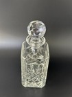 Vintage Cut Crystal Decanter Square Whiskey Bourbon Liquor Bottle With Stopper