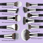 Loryp Professional Makeup Brushes Set 32pcs Matte Black Cosmetic Brush Kit For