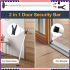 Metal Door Brace Big Jammer Security Home Bar Lock Apartment Hotel House Safety