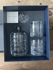 New Ralph Lauren Hudson Plaid Crystal Decanter Set With Glasses   Gift Box