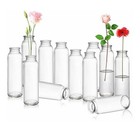 Lyellfe 12 Pack Clear Glass Bottles Decoration Wedding Reception Flowers Vase