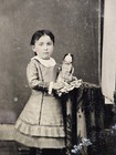 Old Vintage Antique 1880 Tintype Photo Young Girl Porcelain German Germany Doll