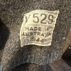 Vintage 1941 Wwii Australia Military Wool Stripe Blanket 49   x78    V529 1940s