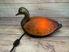 Vintage Duck Night Light Amber Glass Desk Table Lamp Works