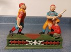 Vintage Hometown Battery Baseball Cast Iron Mechanical Bank