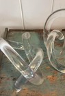 Vintage Dorothy Thorpe Mid Century Modern Lucite Acrylic Candle Sticks As Is