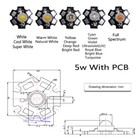 5w High Power Led Chip Lamp Bulbs Smd Diodes  Uv Ir Light Beads With 20mm Pcb