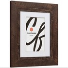 American Barn  2  Brown Oak Faux Barnwood Picture Frame With A Mat