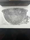 Vintage Wood Letterpress Printing Block Large Bowl Copper Plate Print Stamp
