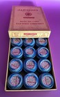 Vintage J p  Coats Tatting Thread Original Box 12-35 Yd balls 14shaded dk Blues