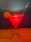 Unique  Vintage Red Lucite Martini Cocktail Lamp Desktop Bar Light