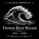 Custom Human Memorial Stone Granite Grave Marker Photo Engraved 12x12 Ocean Wave