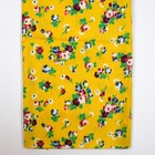 Vtg Feedsack Fabric 1940s Old Floursack Roses On Yellow Mustard Floral 17x17