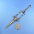 Victorian Chatelaine Scissors Knife Case Pendant   Antique Sewing Tool