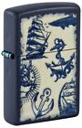 Zippo Windproof Nautical Anchor   Ship Lighter  Navy Blue  49774  New In Box