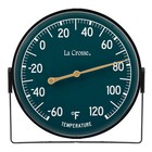 104-1512f La Crosse 5 5  Indoor outdoor Dial Thermometer With Bracket Dark Green