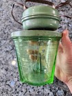 Works  Antique Vintage Vidrio Corp Green Uranium Glass Electric Mixer Beater 