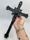 Large Vtg Cast Brass Crucifix Black Wall Cross Jesus Catholic Church 13 5 X 8