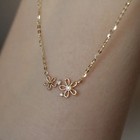 925 Sterling Silver Bohemian Simple Small Flower Pendant Clavicle Chain Necklace