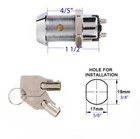 Electrical Barrel Switch Key Removable In On off Position Keyed Alike