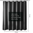 Waterproof Fabric Shower Curtain With 3 Magnets 72x72 Inch Black Shower Curtain