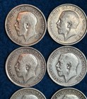 Lot 16 Great Britain One Shilling Coins George V Sterling Silver Circulated