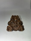 Vintage Japanese Cryptomeria Frog Hand Carved Cedar Wooden Toad