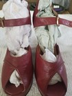 1970 s Womens Vintage 5  Wedge Platform Shoes Leather Cordovan Disco Dance Sz 7