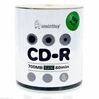 100 Smartbuy Cd-r 52x 700mb 80min Branded Logo Blank Media Recording Disc