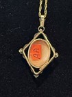Lovely Antique Hand Carved Shell Cameo Necklace Marked 1200 12kt