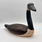 Vintage 13  Canadian Goose Signed James Long 1995 Carved Wooden Realistic Decoy